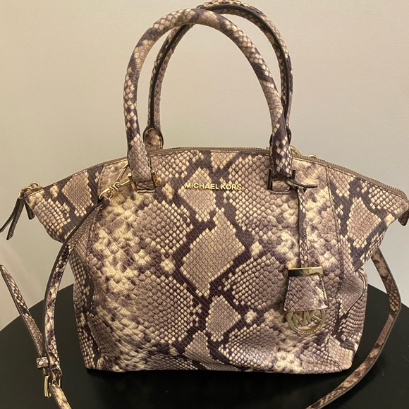 Michael Kors Python Leather Snakeskin Print Handbag - Picture 1 of 10